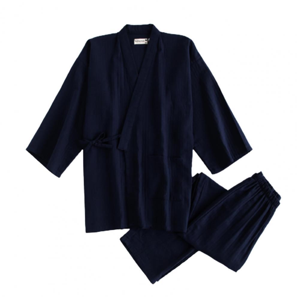 Men Pajamas Kimono Pajamas Double Gauze High Elasticity Men Exquisite Kimono lightweight comfortable Sleepwear Summer