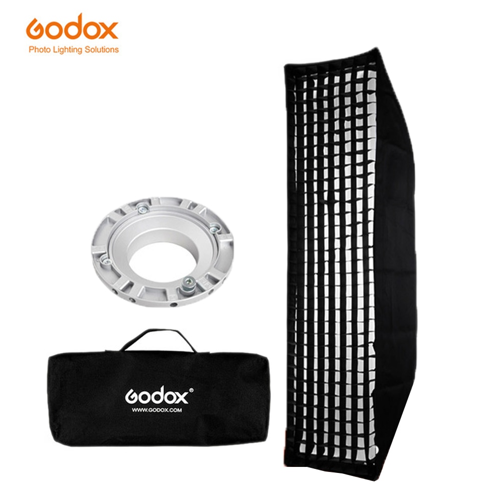 Godox 12&quot;x 47&quot; 30 x 120cm Strip Honeycomb Grid Rectangular Softbox for Photo Strobe Studio Flash Softbox Bowens Mount