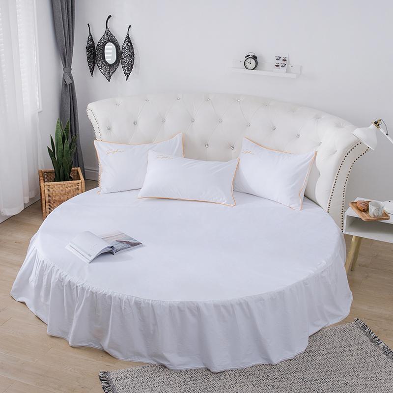 34 bett Rock Ausgestattet Blatt Runde Bett Leinen 200cm 220 Cm Bettdecken Matratze Abdeckung Home Decor Rosa Weiß Grau doppel Bett Abdeckung