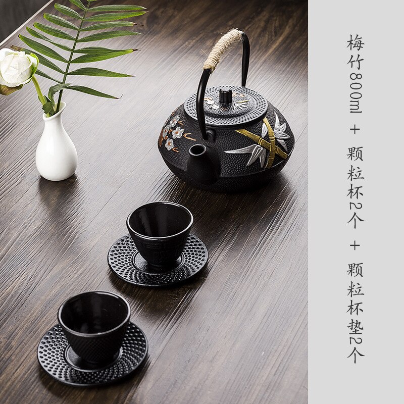 Japanische Gusseisen Teekanne Wasserkocher Pflaume Blüte Teekannen 300 ml/600 ml/800 ml