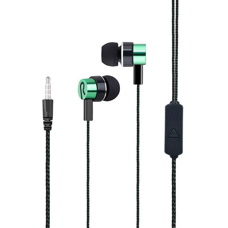 Bedrade Koptelefoon 3.5Mm In-Ear Stereo Oordopjes Ingebouwde Microfoon Mobiele Telefoon Gaming Headset Voor Iphone Voor samsung Xiaomi Huawei: Green