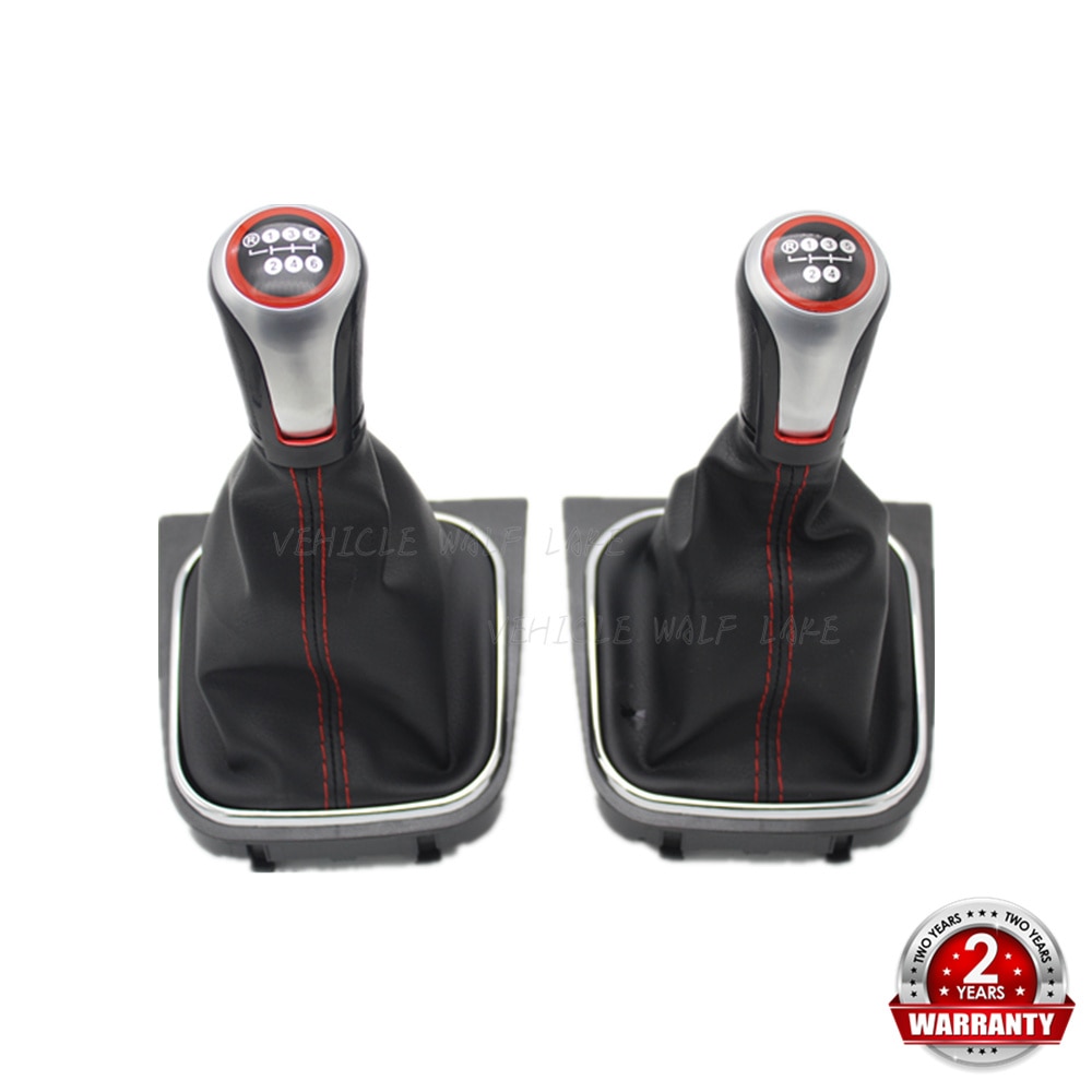 For VW Golf 5 A5 MK5 Golf 6 A6 MK6 R32 R20 GTI GTD (2004) Car-styling 5 / 6 Speed Gear Stick Shift Knob With Leather Boot