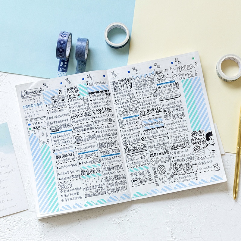 My Timeline Scheduler Notebook A5 Planner Book 80 Sheets DIY Undated Calendar+Check List+Monthly Weekly Plan Paper Cool