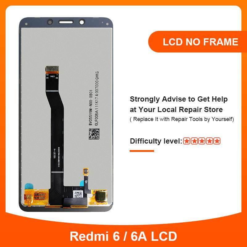Original xiaomi redmi 6 redmi 6a lcd display 5.45 "touchscreen digitizer med ramme