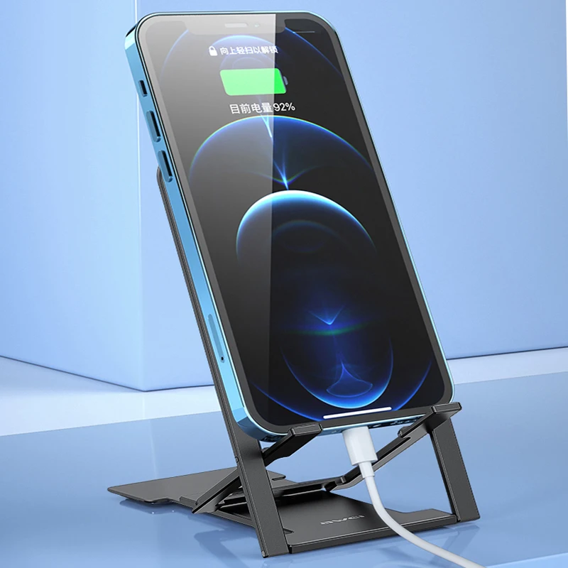 Awei X28 Składany tablet Telefon komórkowy Stojak na telefon stacjonarny Mini uniwersalny regulowany stojak na iPhone Samsung Uchwyt na biurko