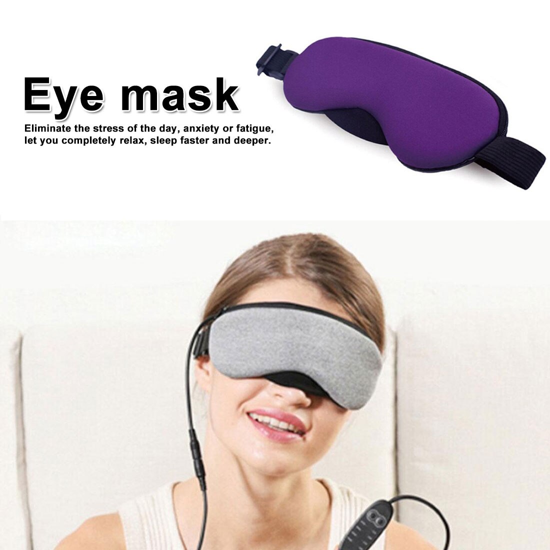 1pcs Temperature Control Heat Steam Cotton Eye Mask Dry Tired Compress USB Pads Eye Care