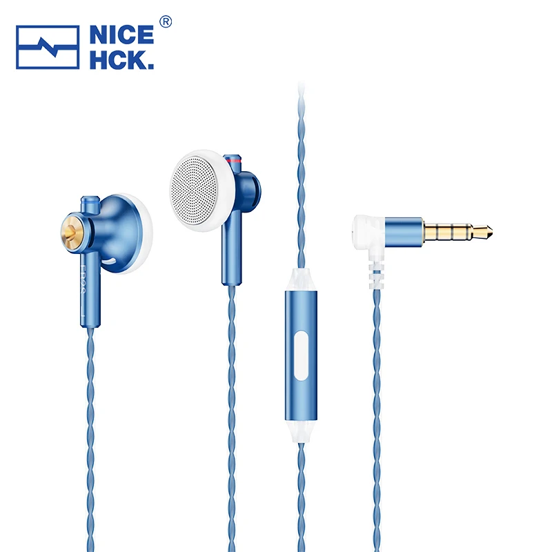 NiceHCK EB2S PRO HIFI Wired Microphone Earphone 15.4mm Dynamic Unit Earbud Bass Headset With Silver Plated OCC Mixed Cable IEM: WHITE