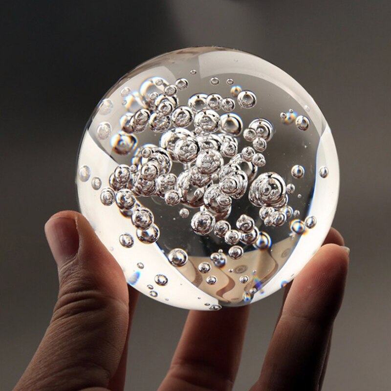 6/8Cm Helder Glas Bubble Bal Kristallen Bol Feng Shui Magische Kristallen Bol Slaapkamer Desktop Home Decor Ornamenten fotografie Prop