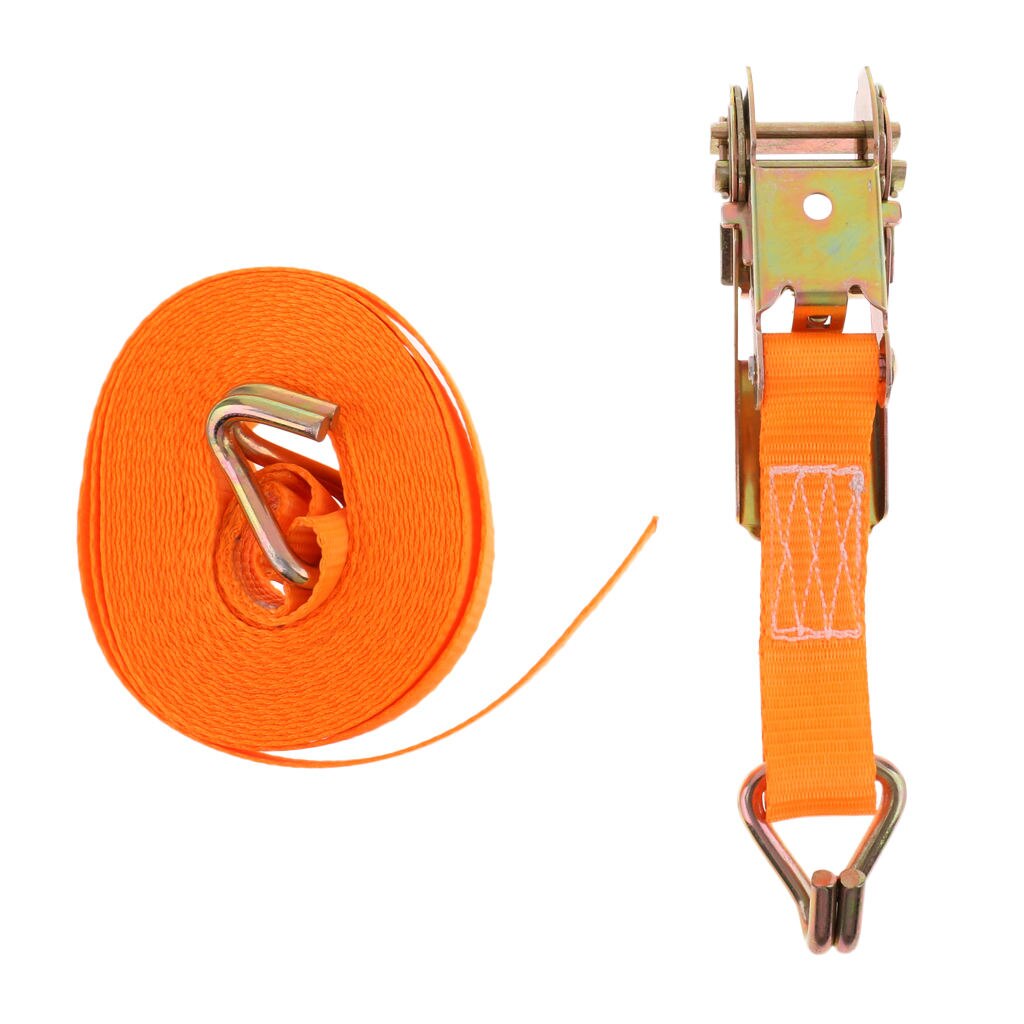 Strong 6m/20ft Ratchet Strap Webbing &amp; Dual J Hooks Tie Down Cargo Luggage 800KG Breaking Strength