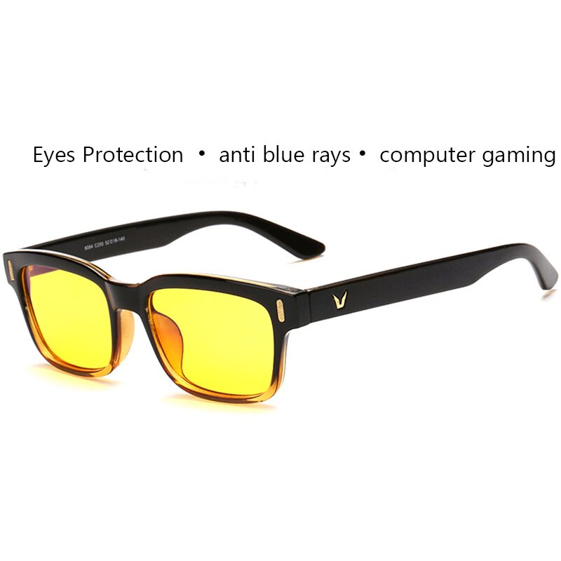 Gafas de ordenador con rayos azules para hombre, lentes de radiación con pantalla, de , para oficina y juegos, con bloqueo UV: black tea yellow