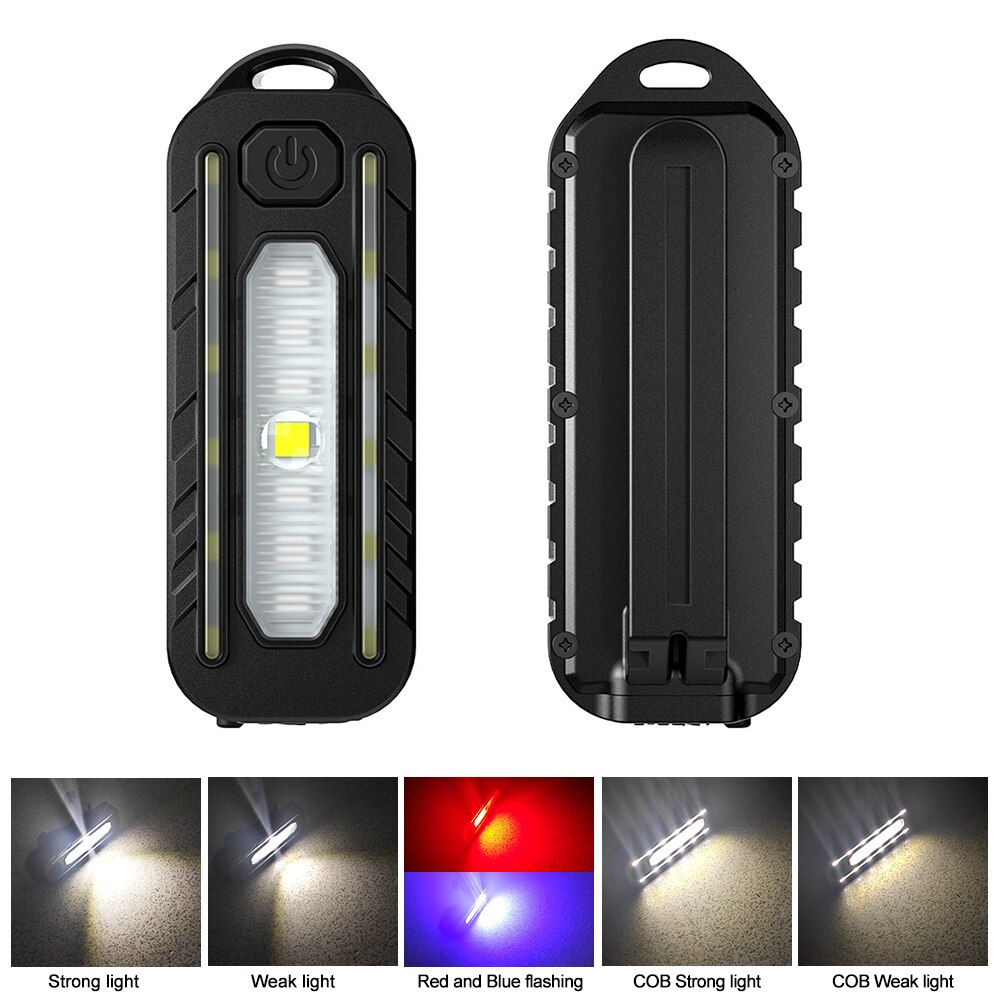 Mini Bike Rear Lamp USB Rechargeable Bicycle Taillight Safety Warning MTB 5 Red LED Cycling Light Saddle Rear Torch: 1 Type B