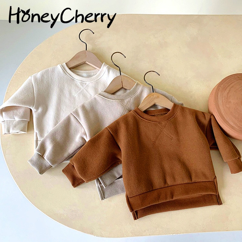 herbst und Winter Baby zur Seite fahren Plus dicke samt baumwolle t-Shirt Spitzen jungen langarm Spitzen