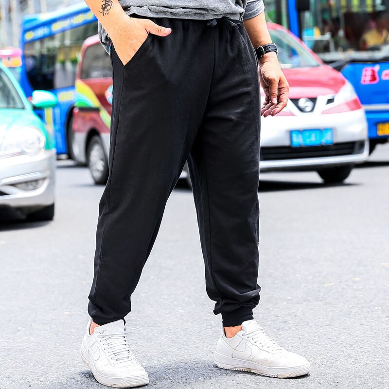 Joggingbroek Mannen Losse Elastische Plus Size 6XL Elastische Streetwear Volledige Lengte Mannelijke Sport Broek Toevallige Rechte Joggers Broek: 6XL / Black
