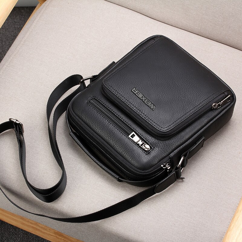 Business pu læder messenger taske mænd håndtaske top mandlige skuldertasker mænd crossbody tasker enkelt afslappet lynlås