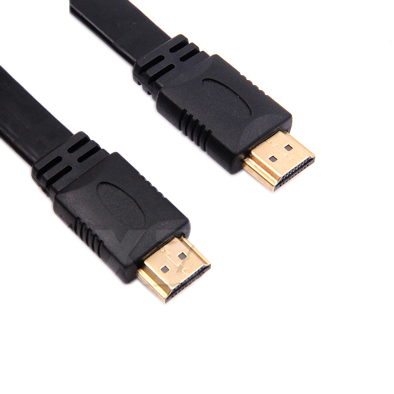 Czarny 30-centymetrowy krótki kabel Full HD zgodny z HDMI Obsługa wtyczki 3D męskiej na męską Płaski kabel do audio-wideo HDTV TV Wysoka jakość