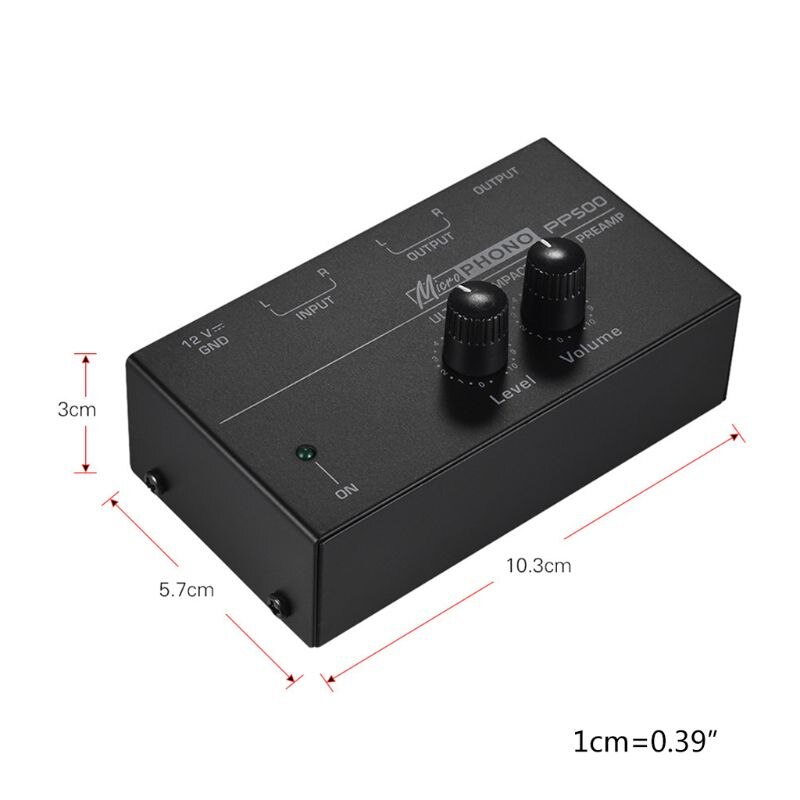 PP500 Phono Voorversterker Voorversterker Met Niveau Volumeregeling Rca Input Output 1/4 "Trs Output Interfaces Voor Lp Vinyl Draaitafel