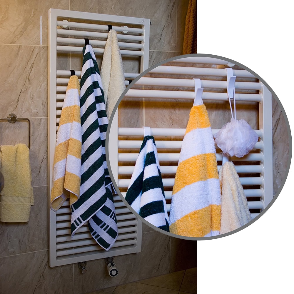 Colgador de 1/4/6 Uds de gran para radiador de toallas con calefacción, gancho de baño, colgador de ropa, percha Plegable para bufandas, toallero de baño