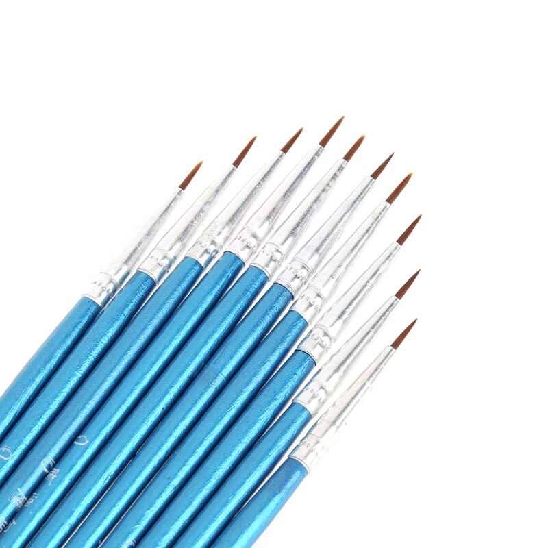 10pcs/set Nylon Hair Brush Hook Line Pen Artist Watercolor Acrylic Painting Oil Painting Brush Set ArtRamadan Festival