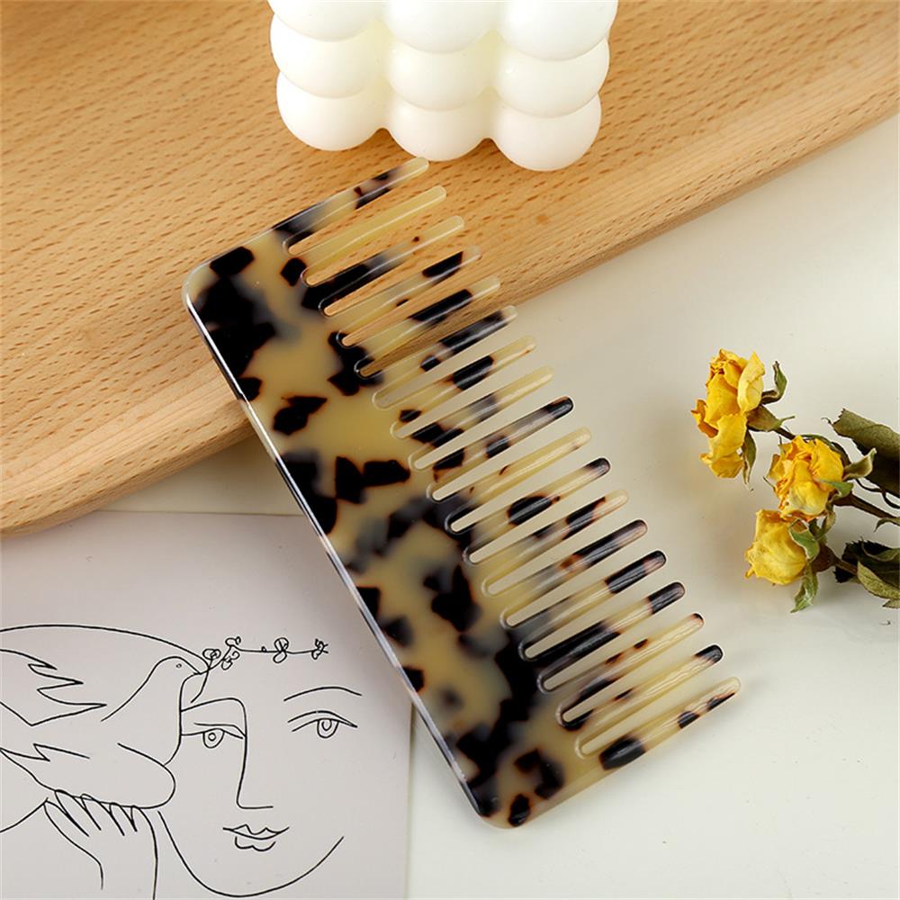 Peines de pelo de dientes anchos de acetato de estilo coreano, peine de pelo para mujeres y niñas, peine de peinado de peluquería ondulado y rizado grueso: Style E