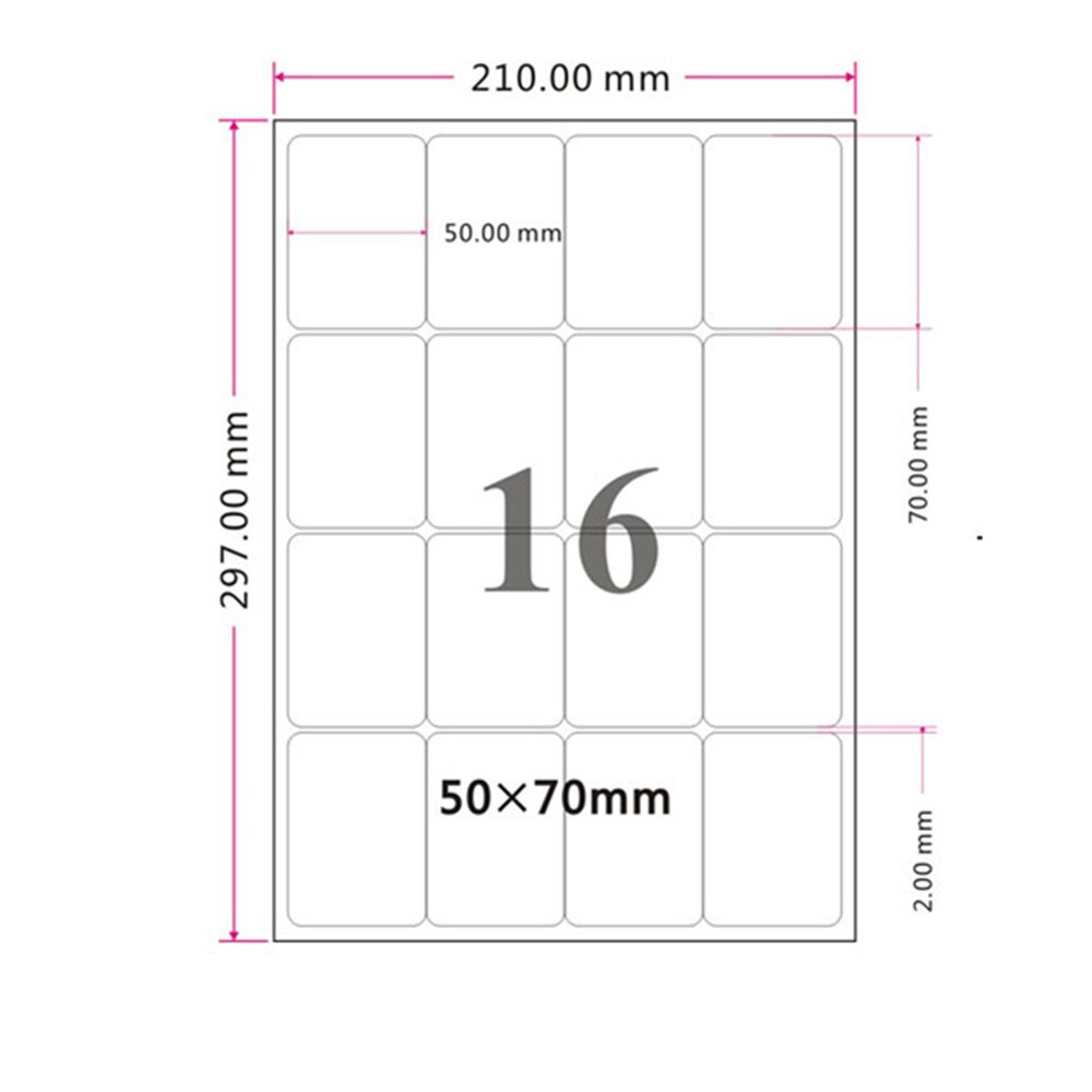 Matt vit 9 storlekar  a4 kradt papper fyrkantig rund vinkel utskrivbara pappersklistermärken återförsäljar express kraftpappersetiketter: 5 x 7cm 480 st