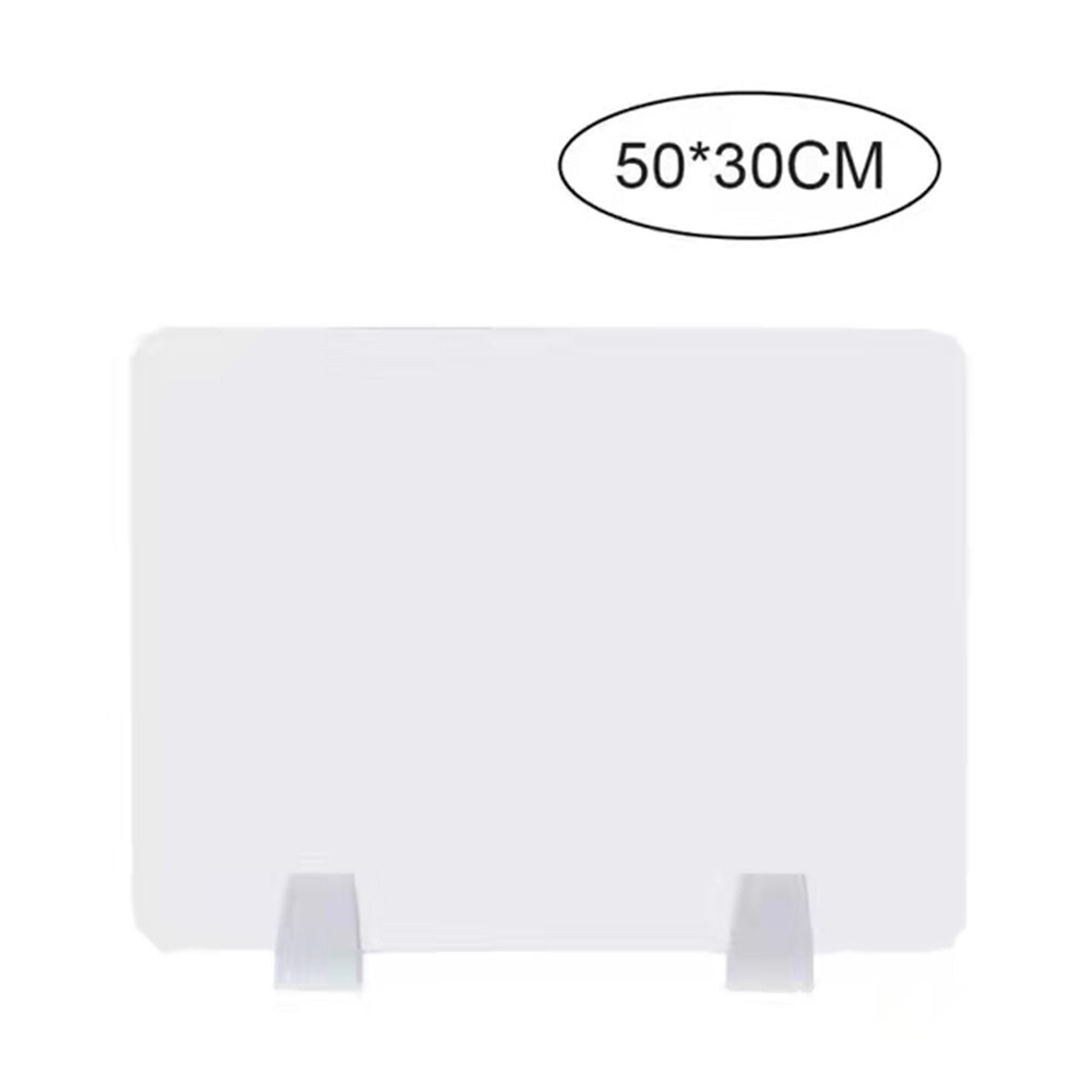 Sneeze Guard Shield Transparent Antispray Acrylic Divider Protection Barrier Counter Desk Clear Perfection Reception Side: white