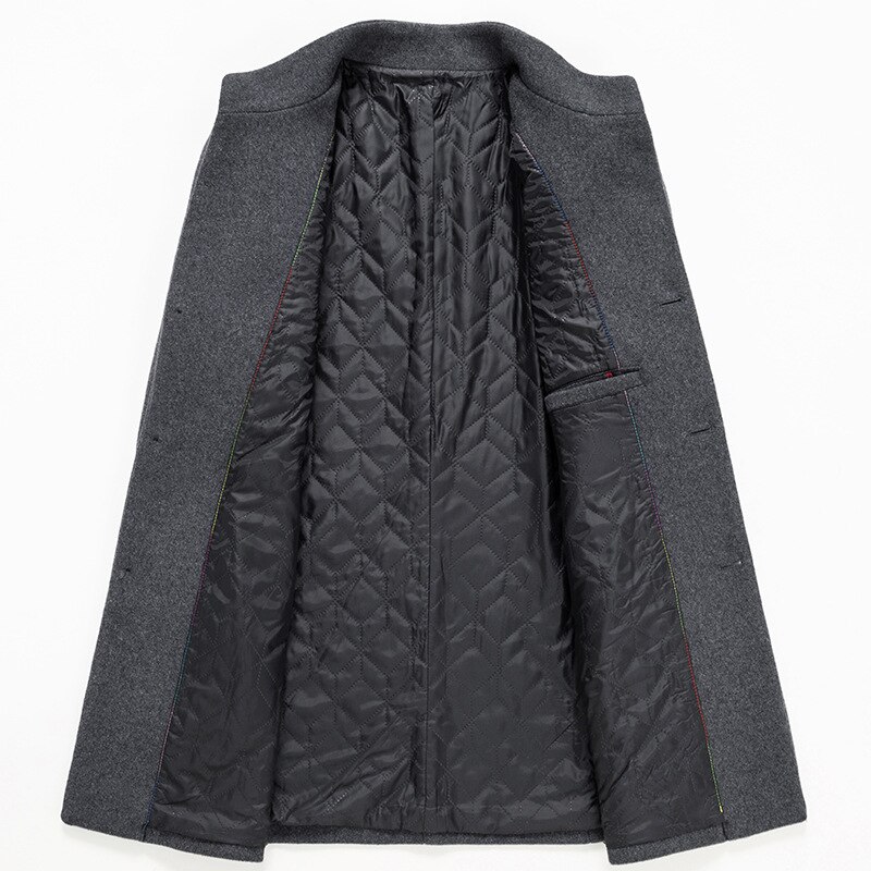 Bolubao merke ullfrakk herre ensfarget casual slim fit overfrakk vinter komfortabel ullblandinger kåper herre
