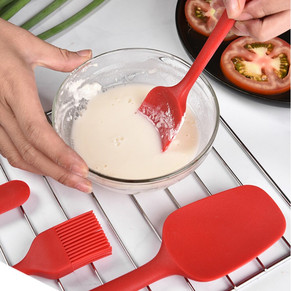 6Pcs/Set Silicone Spatulas Cake Cream Scrapers Heat-Resistant Oil Brush Non-Stick Butter Spreader Baking Kitchen Utensil Tools