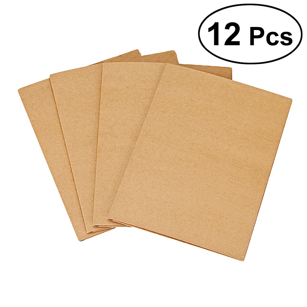 12Pcs A4 2Pockets Kraft Paper File Folder Brown Holder Document Folder Office Project File Presentation Folder (Red): As Shown
