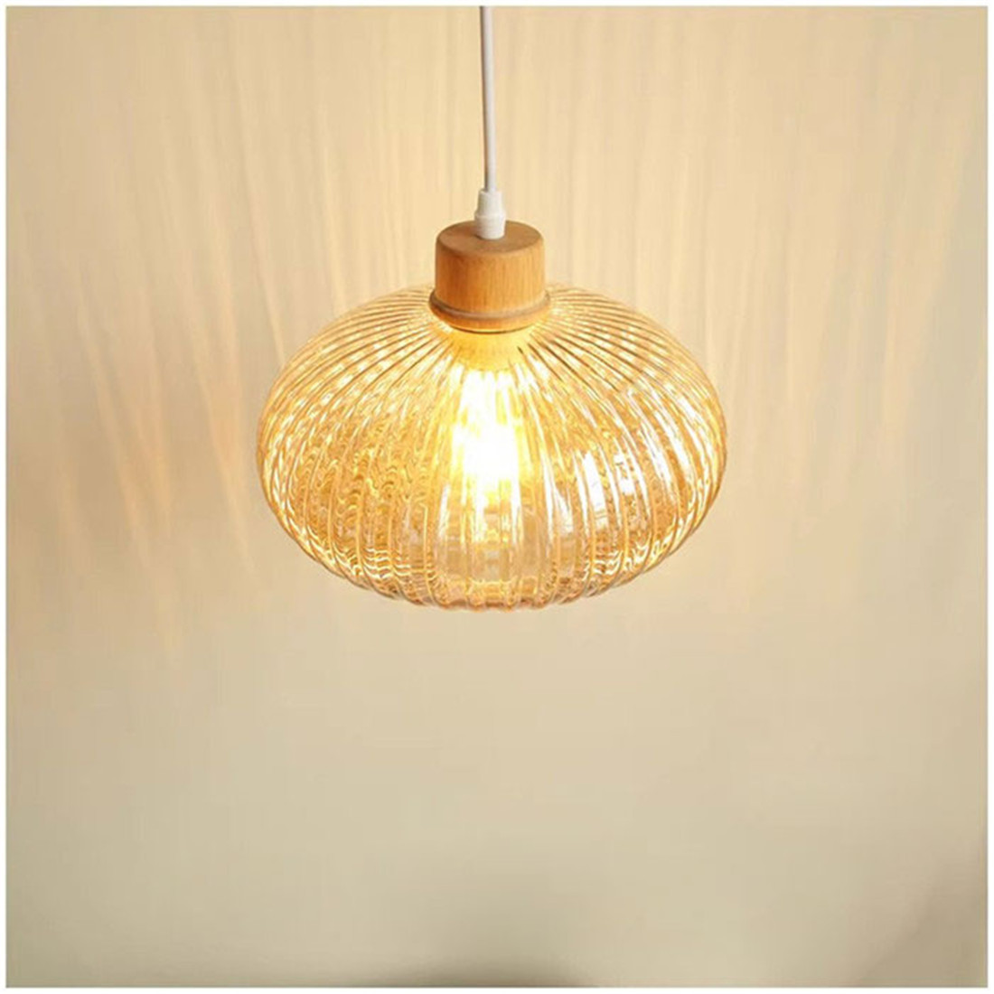 Vintage lampskärm med  e27 glas, ersättning för 42mm e26 diamanter, ananaslyktamönster, gult glasskydd för konsthängande belysning