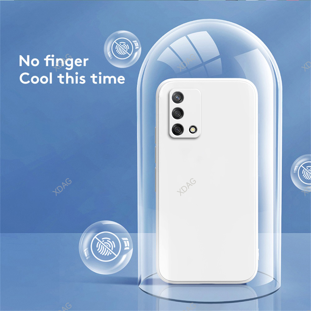 Klassische flüssigsilikon-handyhülle für oppo  f19 (chp 2219, cph 2219) , kameraschutz, rückseite, weiche, quadratische 6.43 einfarbige schutzhülle