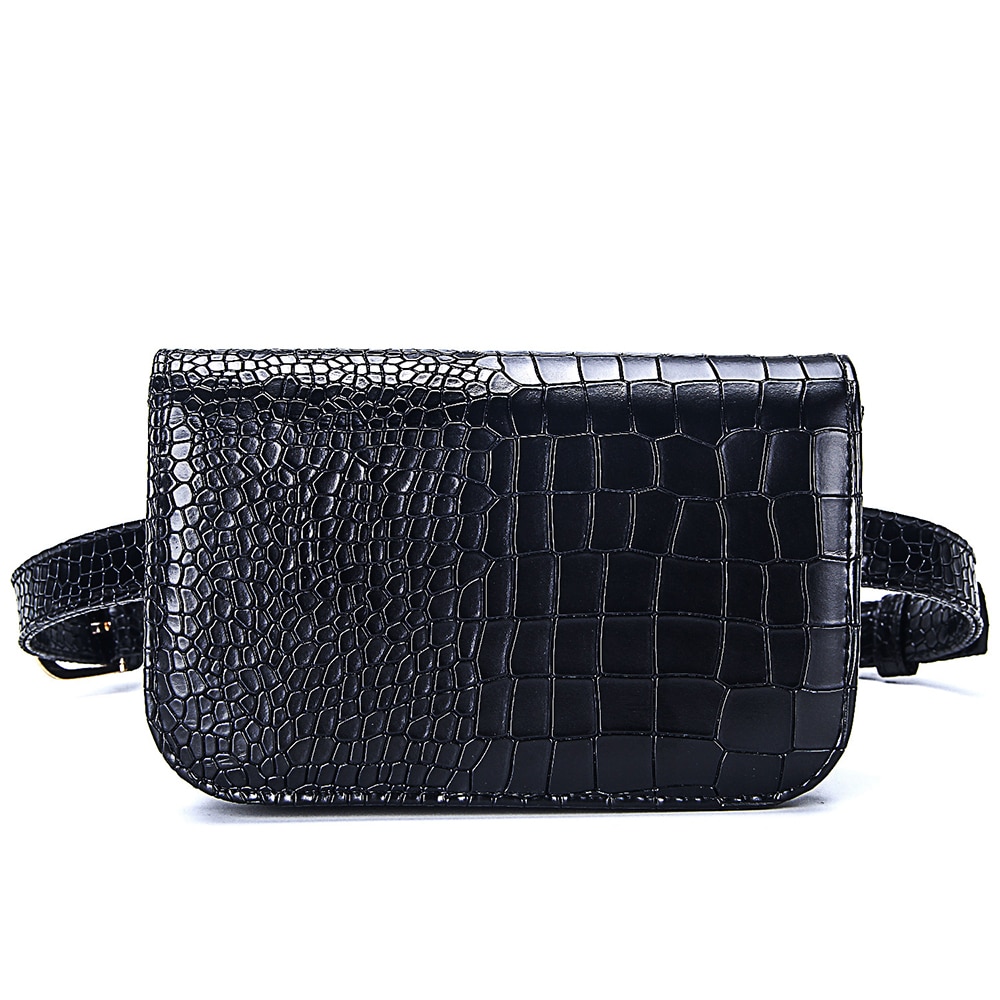 Vintage Waist Bag Women Alligator PU Leather Belt Bag Waist Pack Travel Belt Wallets Fanny Bags Ladies Fit 5.5 inches phones