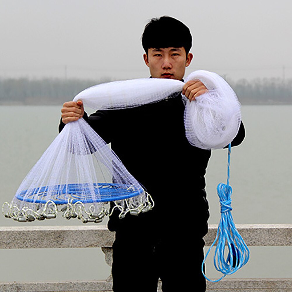 Finefish With sinker Cast Net Fishing Network USA Hand Cast Net Outdoor Throw Catch Fishing Net Tool Gill net