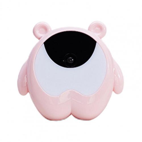 Durable Digital Clock USB Powered Adjustable ABS Cute Bear Alarm Clock Night Light for Home Bedroom Office Atmospheres Light: Pink