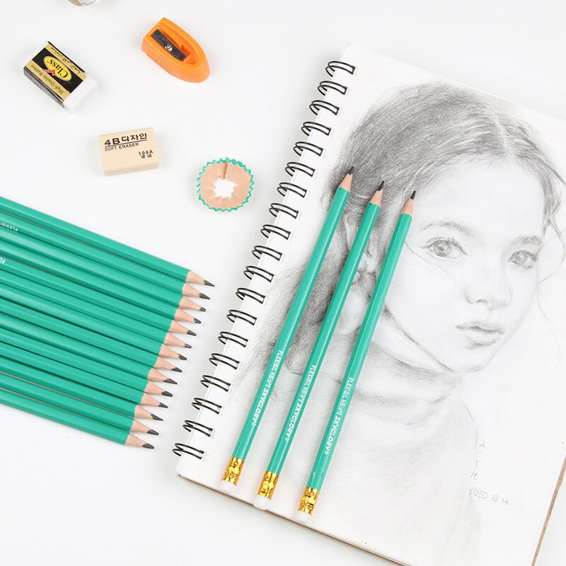24/48/108Pcs /Lot Sketch Pencil Wooden Lead Pencils HB Pencil With Eraser Child Drawing Pencil School Writing Sketch Stationery