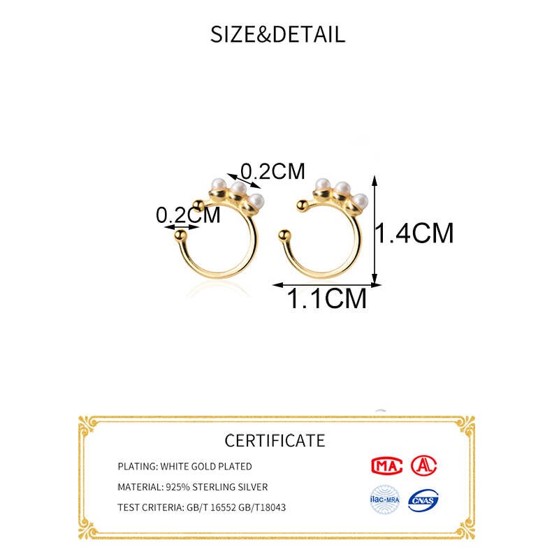 Inzatt リアル 925 スターリングシルバーシンプルパールファッション女性パーティーファインジュエリー幾何アクセサリー