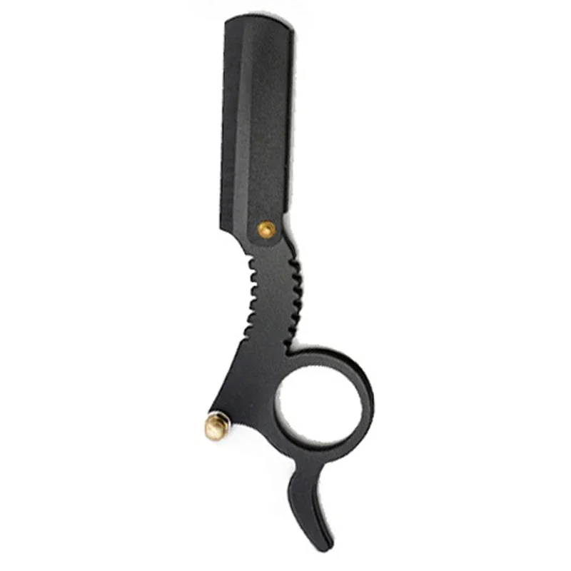Professional Single Ring Barber Single Edge Shave Razor Vintage Classic Edge Razor with Easy Blades Replacement for Barber Salon: Preto