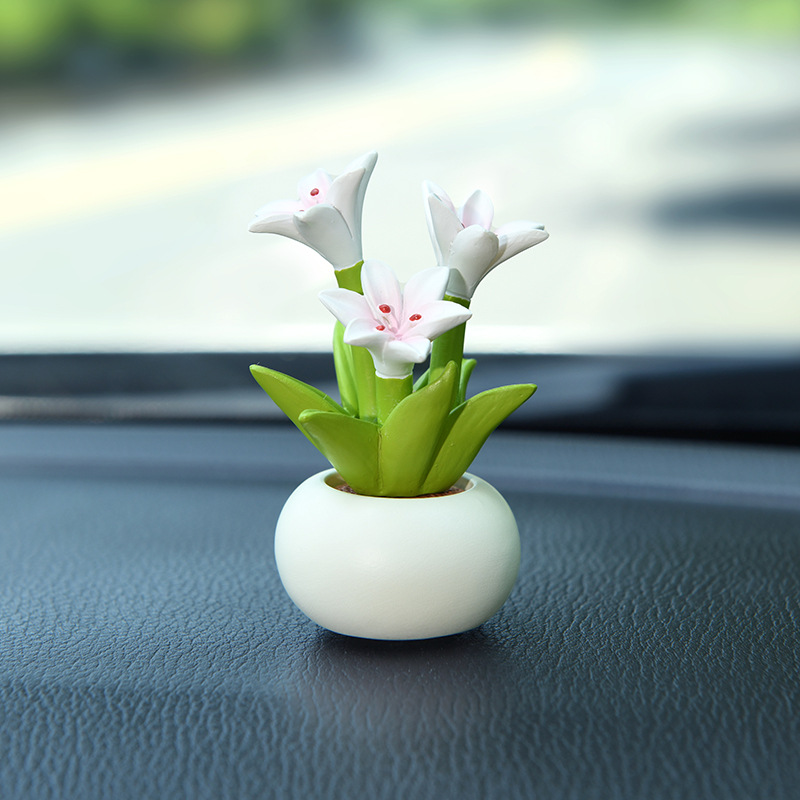 Mini flower pot decorative item, resin decoration, suitable for use on a work desk or as a small decorative item for a cross-bor: light green