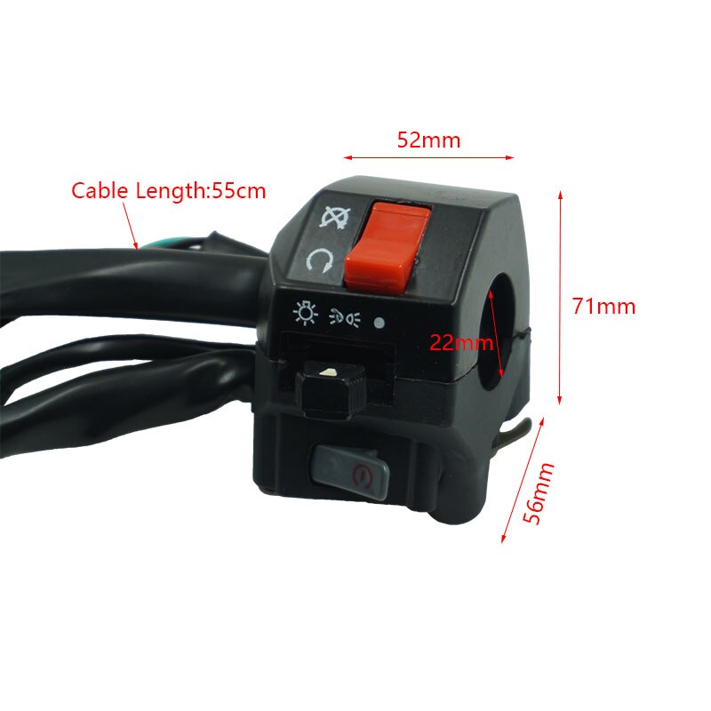 Universal Multi-function Motorcycle Handlebar Control Switches Motocross ATV Off-road Dirt Pit Bike Scooter Motorbike Switch