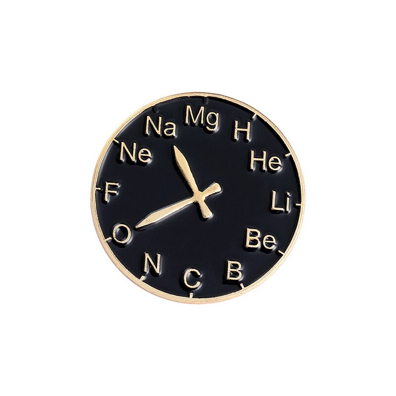 Wissenschaft Und Chemie Uhr Mathematische Formel Emaille Stifte Abzeichen Periodensystem Der Elemente Broschen Revers Tasche Schmuck: 3