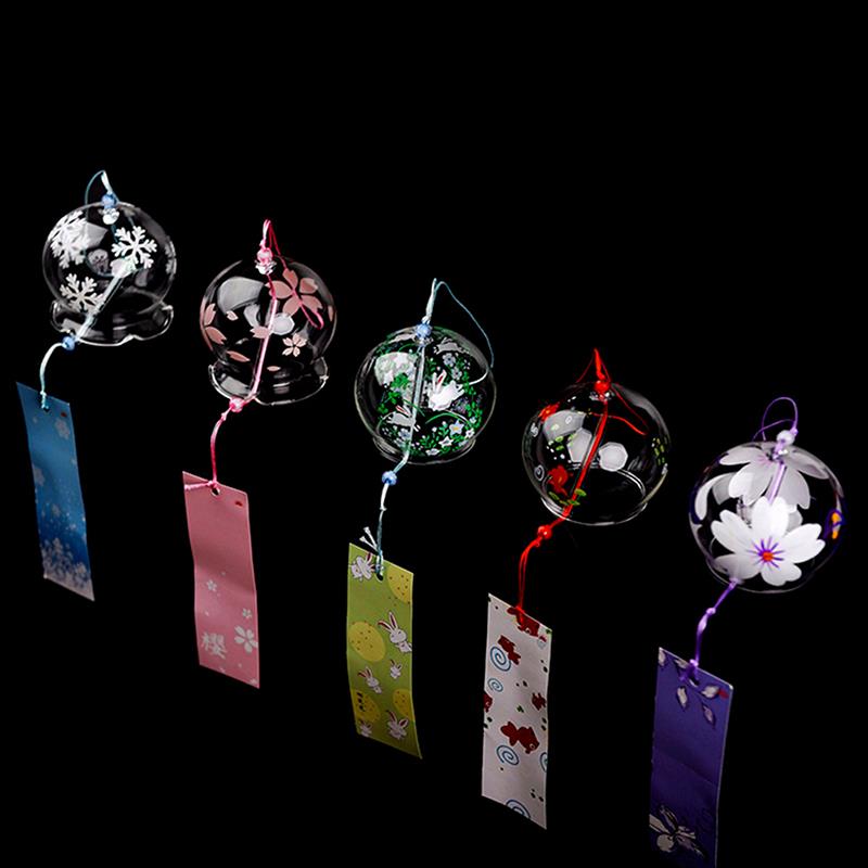 Japanese Wind Bell 1PC Japan Wind Chimes Handmade Glass Furin Home Decors Spa Kitchen Office Decor