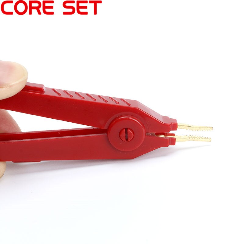 Pinza de cocodrilo de 90mm Kelvin, Clip de placa de oro de cobre, pinza de prueba LCR gris/negro/rojo para instrumentos de precisión, 1 ud.