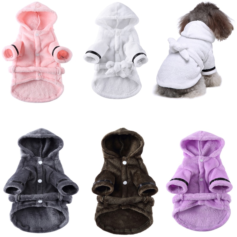 Miękkie szybkie suszenie Pet piżama zagęszczony luksusowy miękki bawełniany szlafrok z kapturem Super chłonny do kąpania psa ręcznik Pet Nightwear