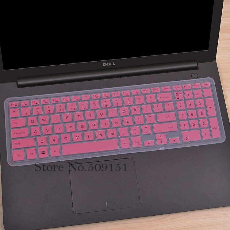 15.6 inch laptop keyboard cover skin For Dell Inspiron 15 5000 series i5545 i5547 5545 5542 5548 5555 5558 5559 5566 5567 5577: Pink