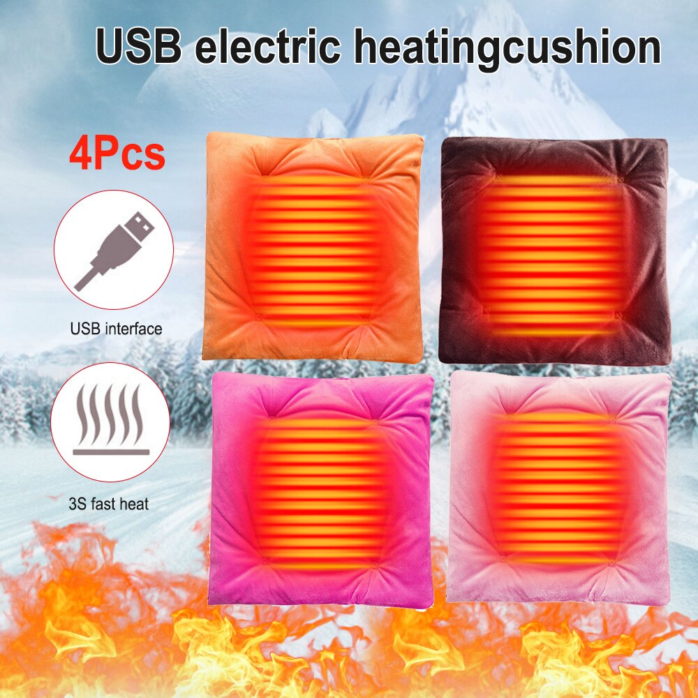 Usb Elektrische Verwarming Kussen Wasbaar Home Office Stoel Auto Verwarming Pad Universal Herfst Winter Warm Houden Antislip Rijden stoel