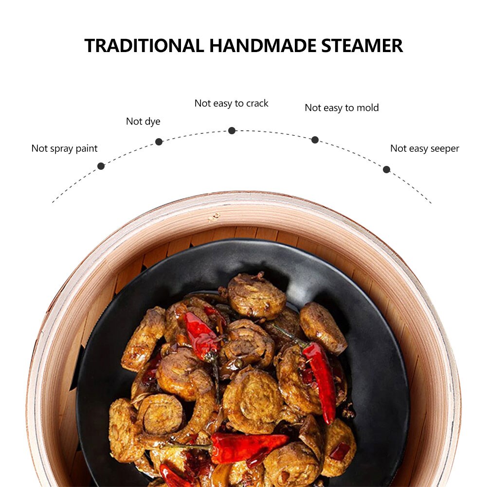 kitchen accessories Great 2 Tier Durable Cookware Bamboo Steamer Chinese Kitchen Cookware Rice Pasta Cooker Set With Lid