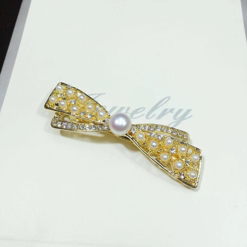 SHDIYAYUN Pearl Beads Hair Clip for Woman Barrette Handmade Retro Beauty Freshwater Pearl Jewelry Hair Pin