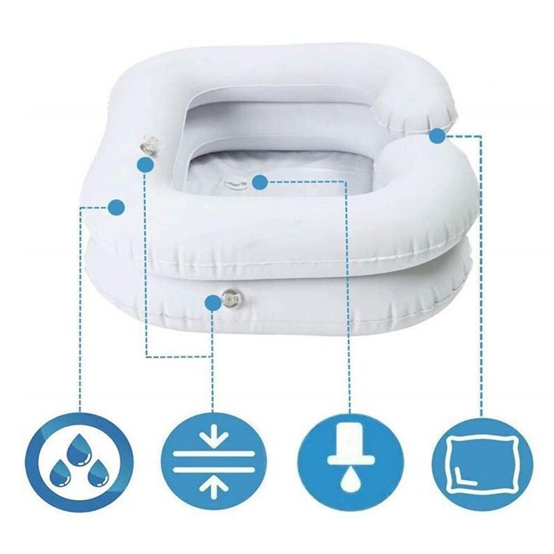 Lavabo gonflable pour lavage des cheveux, shampoing, outil Portable pour les patients, soins des enfants