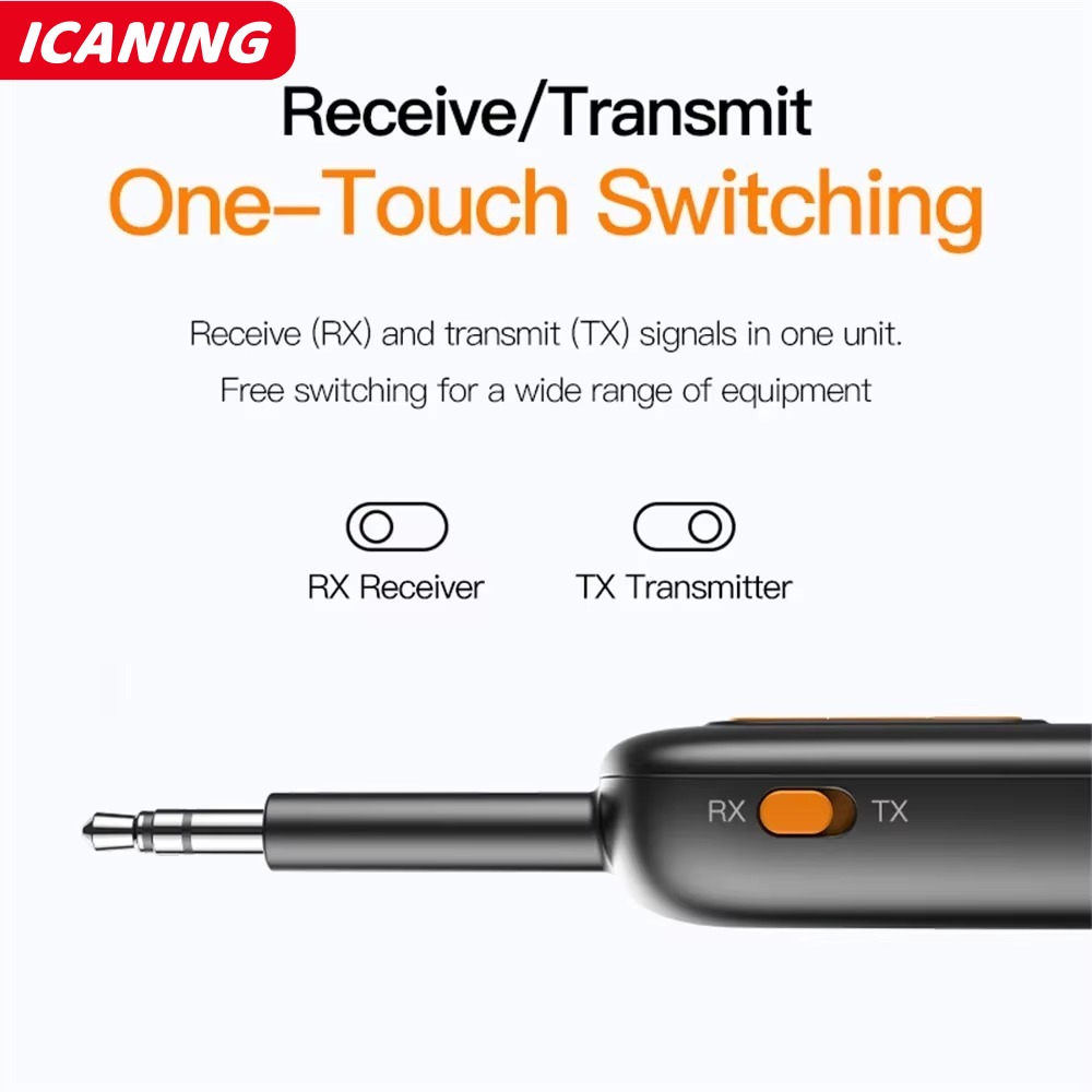Wireless Bluetooth 5.4 Audio Transmitter and Receiver 3.5mm Aux Audio Adapter Bluetooth Transmitter for TV Car Headphones