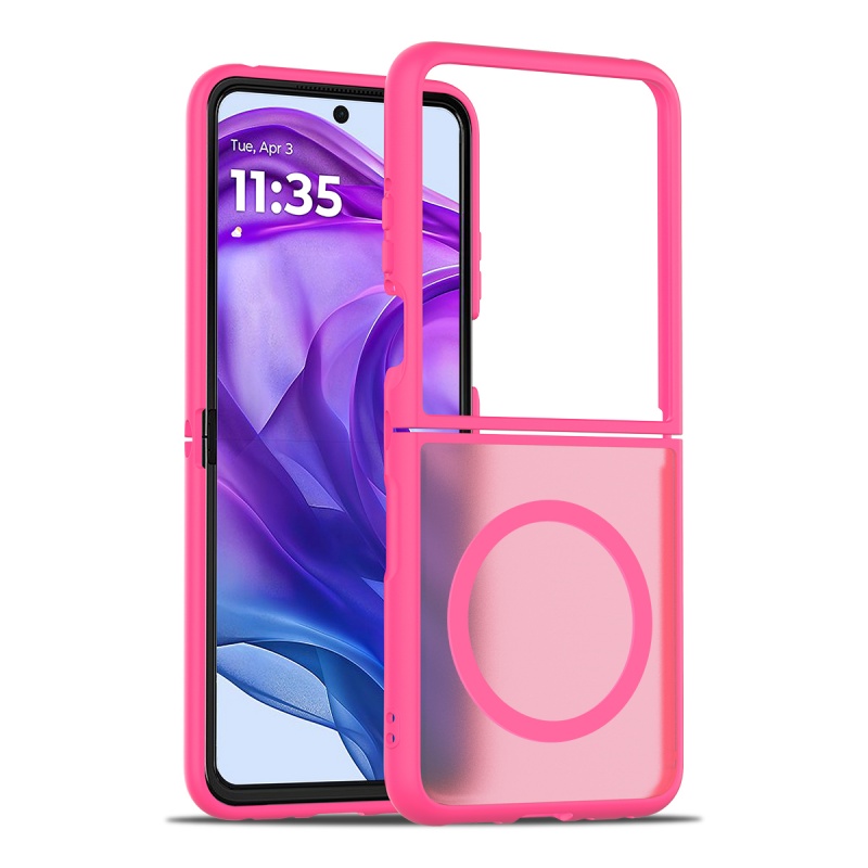 Magnetic Case For MOTO RAZR Pro Ultra Case For Magsafe Wireless Charging Matte Translucent Hard Armor Cover: Rose Red / Motorola Razr Ultra 2025