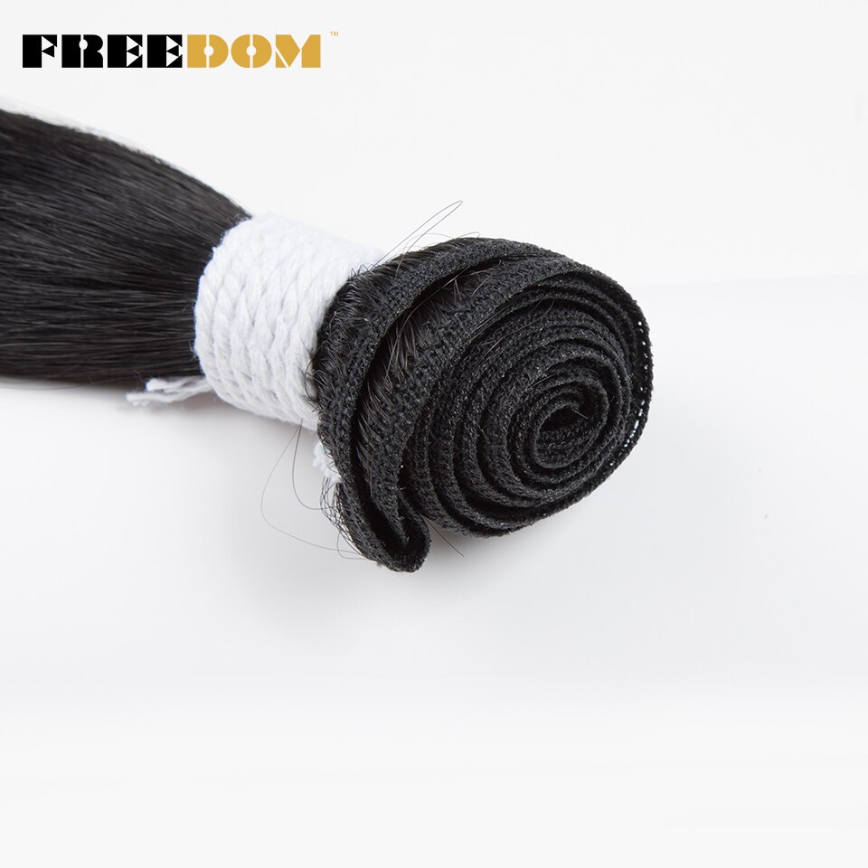 FREEDOM-mechones de pelo lacio de 24 pulgadas, extensiones de cabello sintético 100 marrón ombré, fibra de alta temperatura, 613G